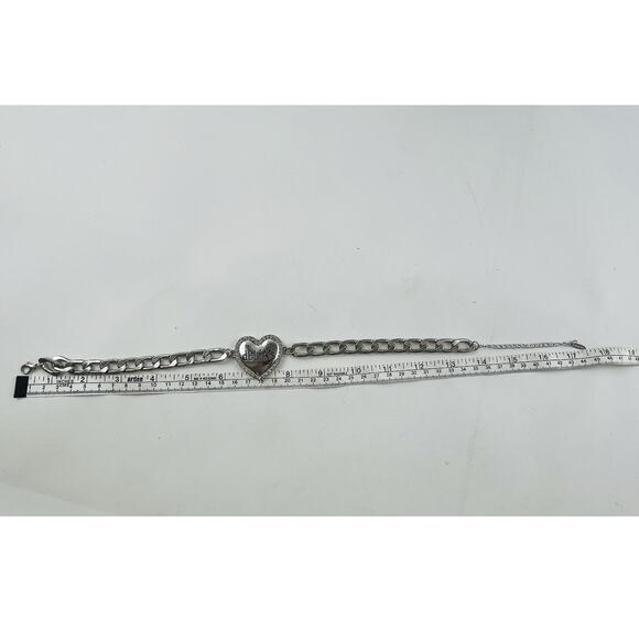 Dolls Kill Delia's Necklace Silver Tone Heavy Cuban Link 90's Y2K Retro Choker R - Picture 9 of 12